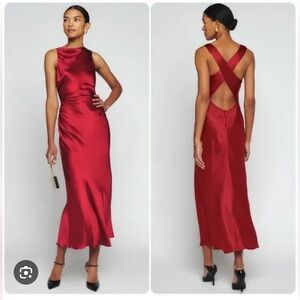 Reformation Casette Silk Dress